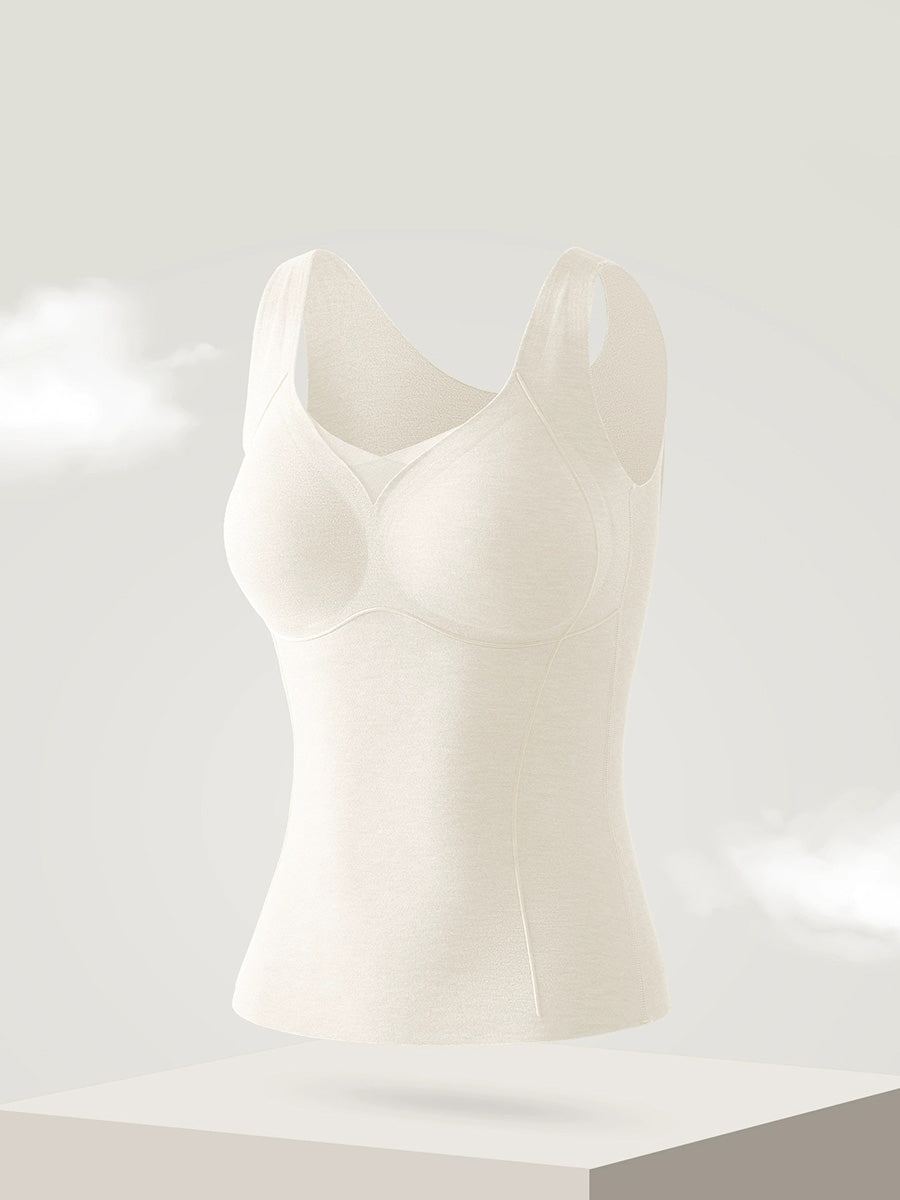 Women Autumn Warm Pure Color V-Neck Base Vest