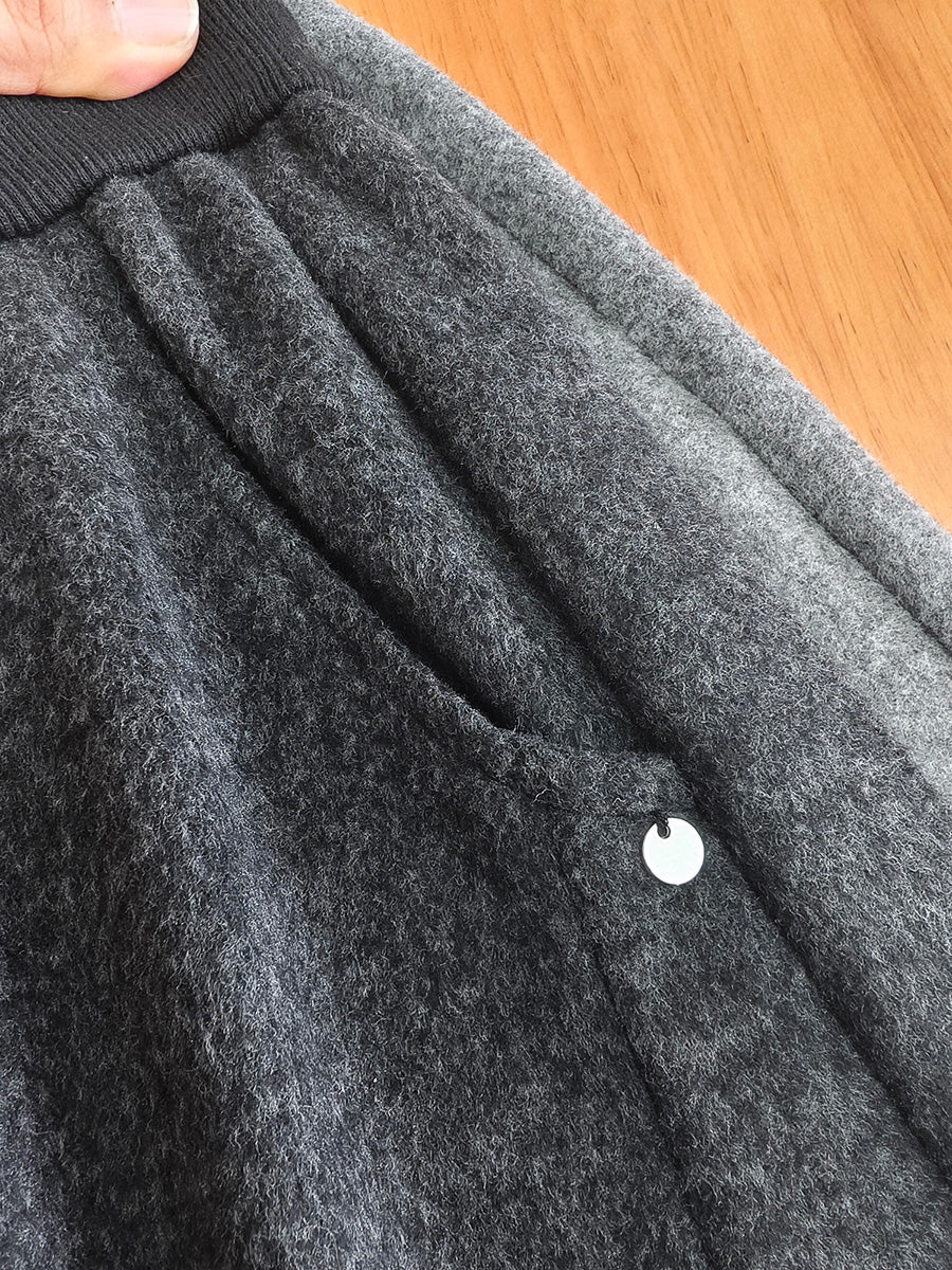 Women Winter Casual Pure Color Straight Pants