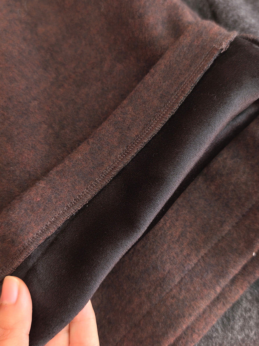 Women Winter Casual Pure Color Straight Pants