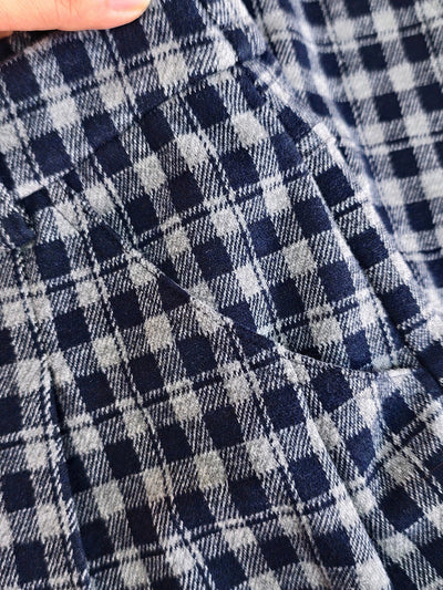 Women Vinage Autumn Plaid Harem Loose Pants