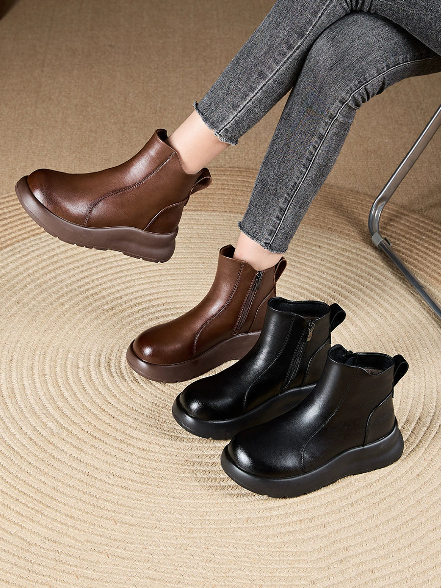 Women Winter Casual Pure Color Ankle Boots