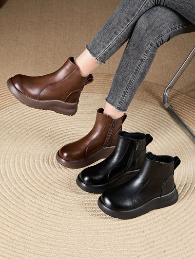 Women Winter Casual Pure Color Ankle Boots