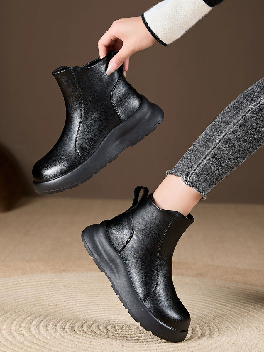 Women Winter Casual Pure Color Ankle Boots