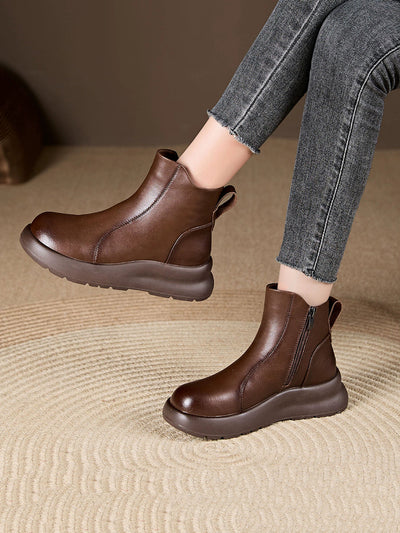Women Winter Casual Pure Color Ankle Boots