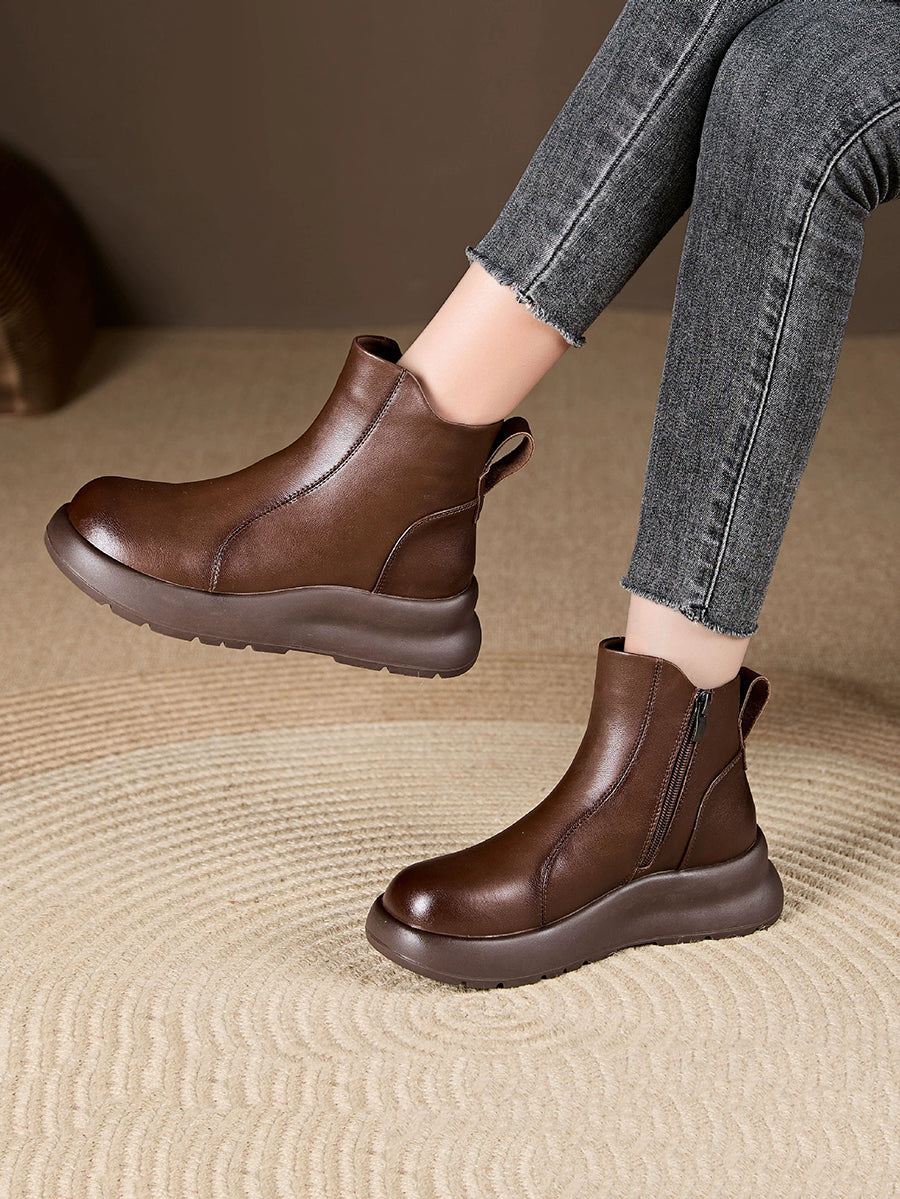 Women Winter Casual Pure Color Ankle Boots