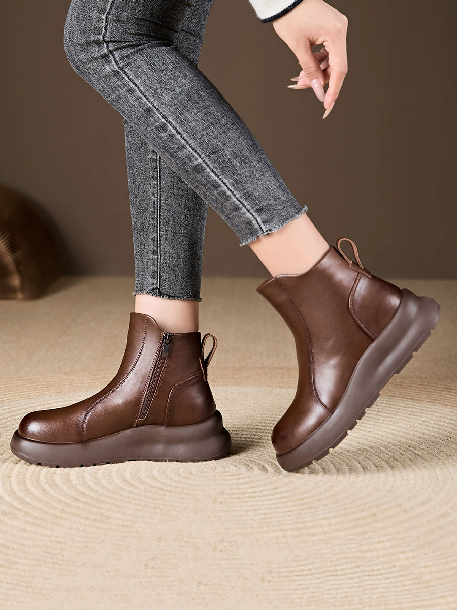 Women Winter Casual Pure Color Ankle Boots