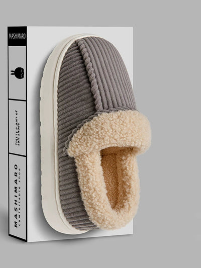 Winter Couple Pure Color Outdoor Fleece-lined Shoes