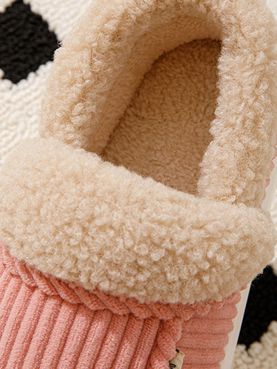 Winter Couple Pure Color Outdoor Fleece-lined Shoes