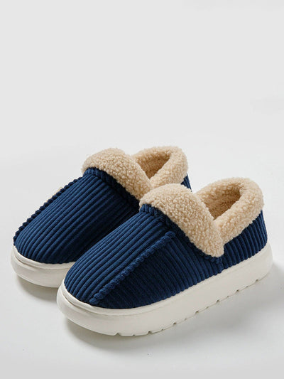 Winter Couple Pure Color Outdoor Fleece-lined Shoes