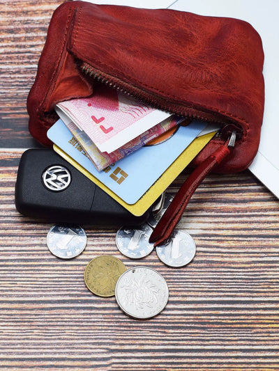 Retro Leather Zipper Multifunction Wallet