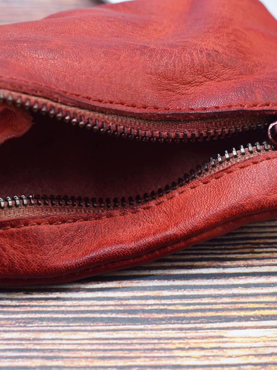 Retro Leather Zipper Multifunction Wallet