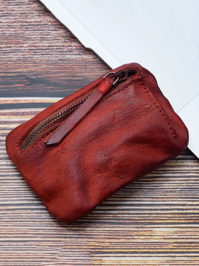 Retro Leather Zipper Multifunction Wallet