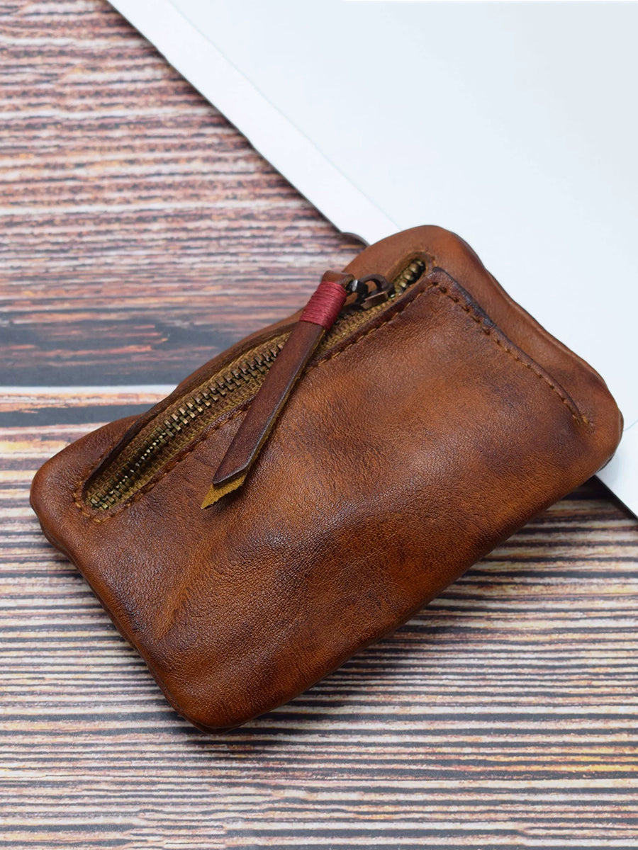 Retro Leather Zipper Multifunction Wallet