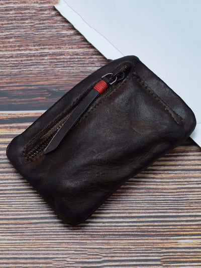 Retro Leather Zipper Multifunction Wallet