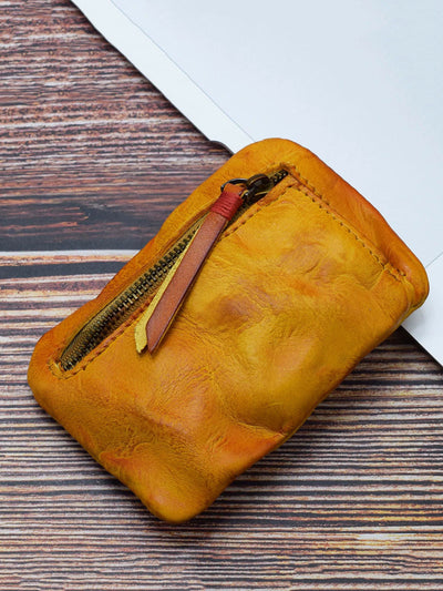 Retro Leather Zipper Multifunction Wallet