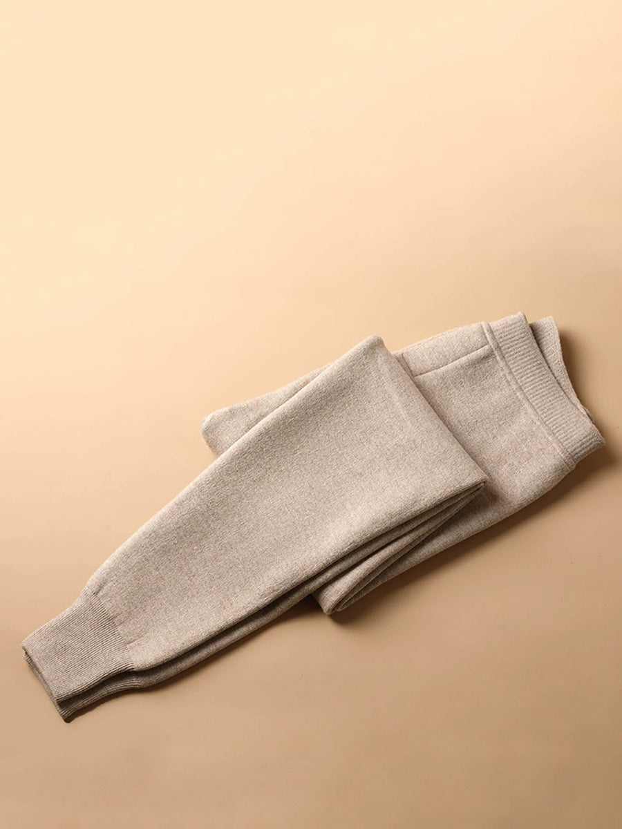 Couple Winter Keep Warm Pure Color Wool Leggings