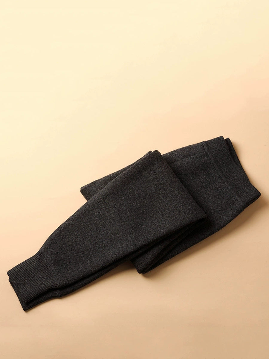 Couple Winter Keep Warm Pure Color Wool Leggings