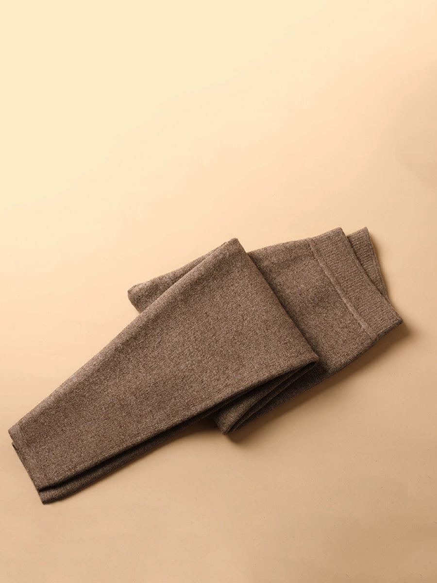 Couple Winter Keep Warm Pure Color Wool Leggings