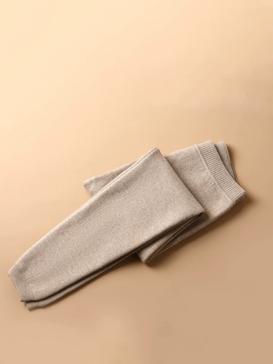 Couple Winter Keep Warm Pure Color Wool Leggings