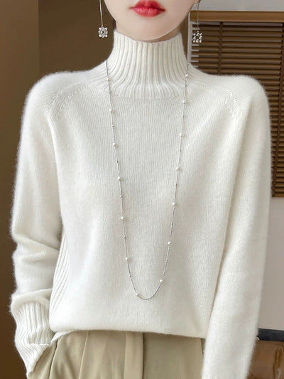 Women Autumn Pure Color Wool Turtleneck Sweater