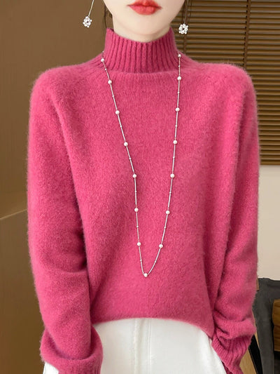 Women Autumn Pure Color Wool Turtleneck Sweater