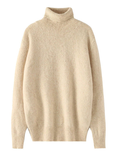 Women Autumn Pure Color Turtleneck Sweater