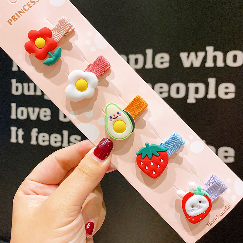 children's cute flowers bow hairpins