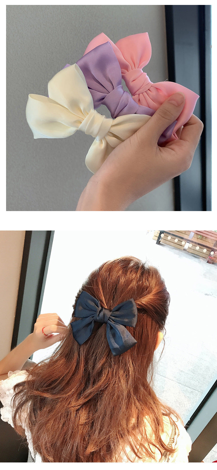 korean princess bow hairpin retro top clip back head clip hairpin