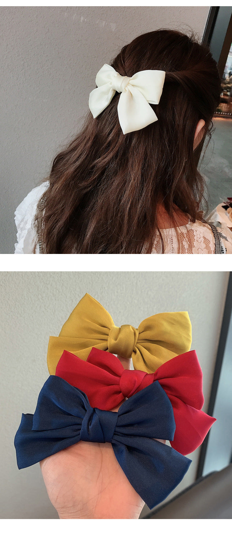 korean princess bow hairpin retro top clip back head clip hairpin