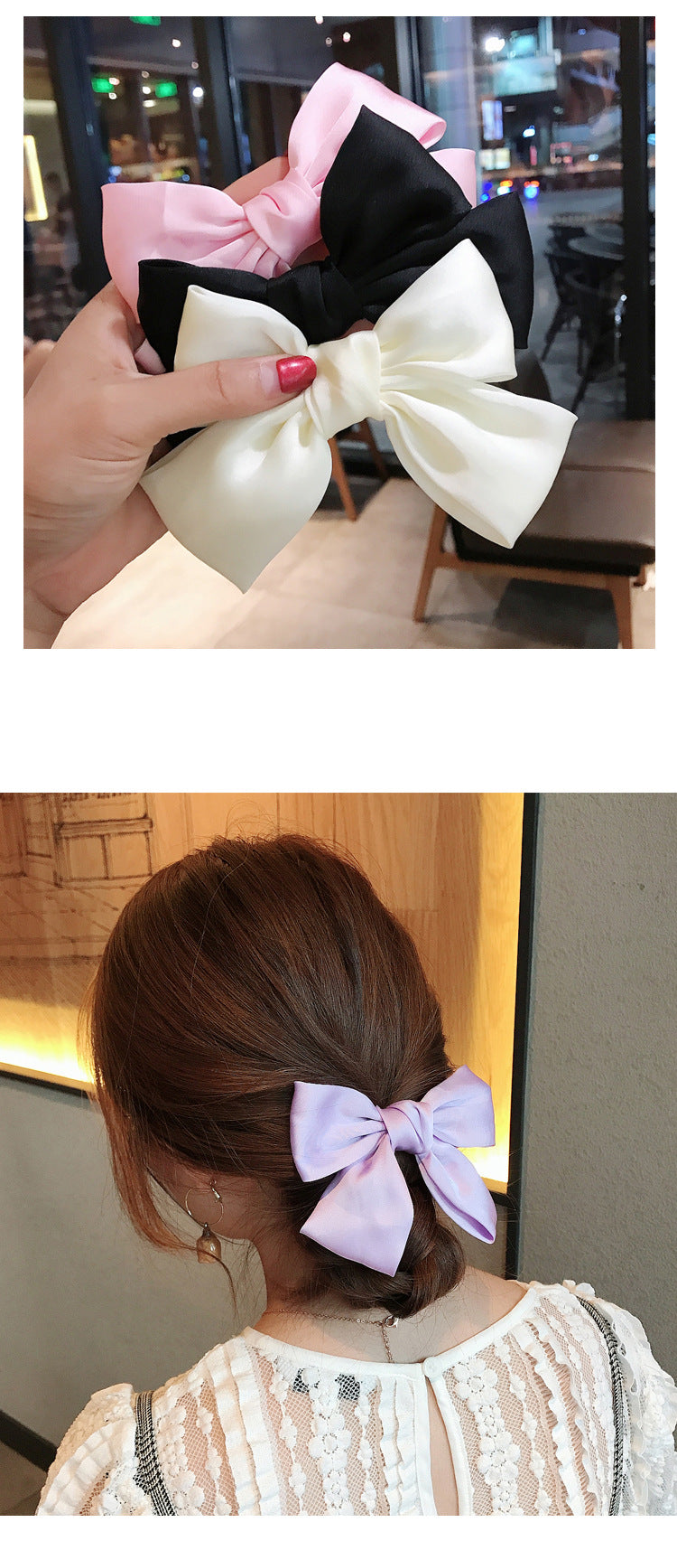 korean princess bow hairpin retro top clip back head clip hairpin