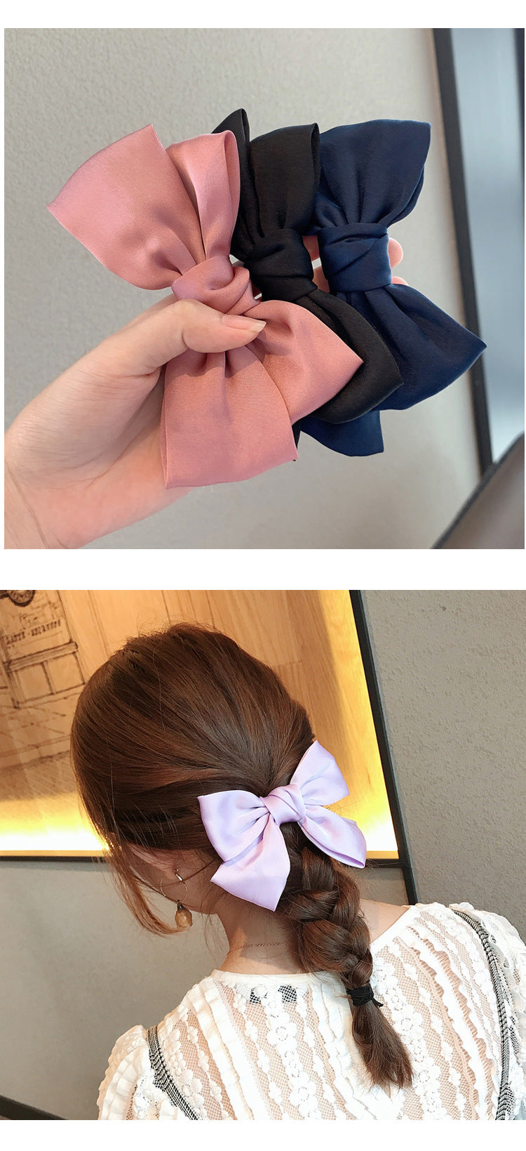 korean princess bow hairpin retro top clip back head clip hairpin