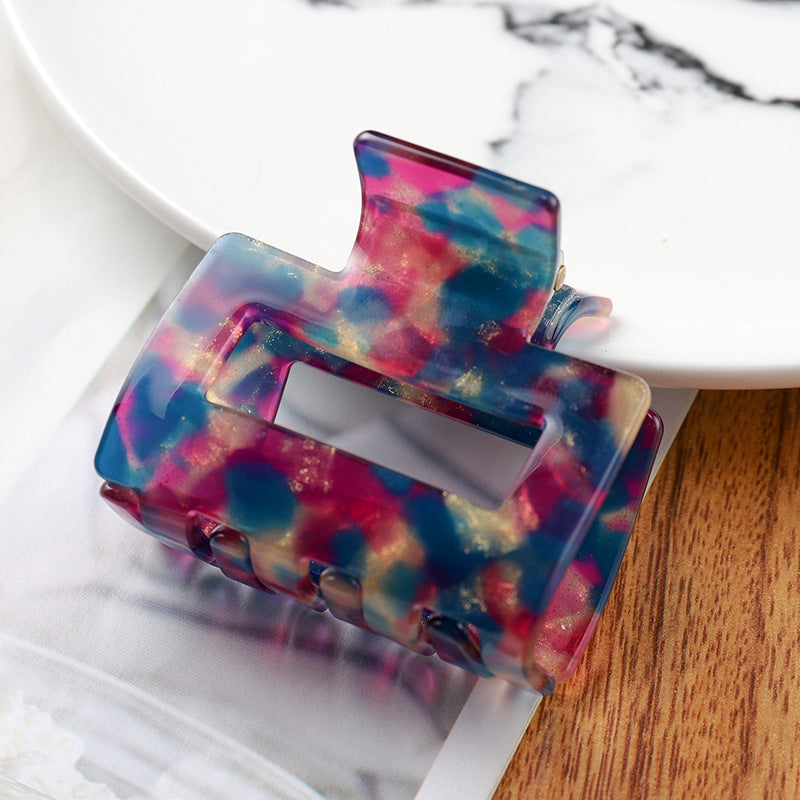 simple style color block acetic acid sheets carving hair claws 1 piece