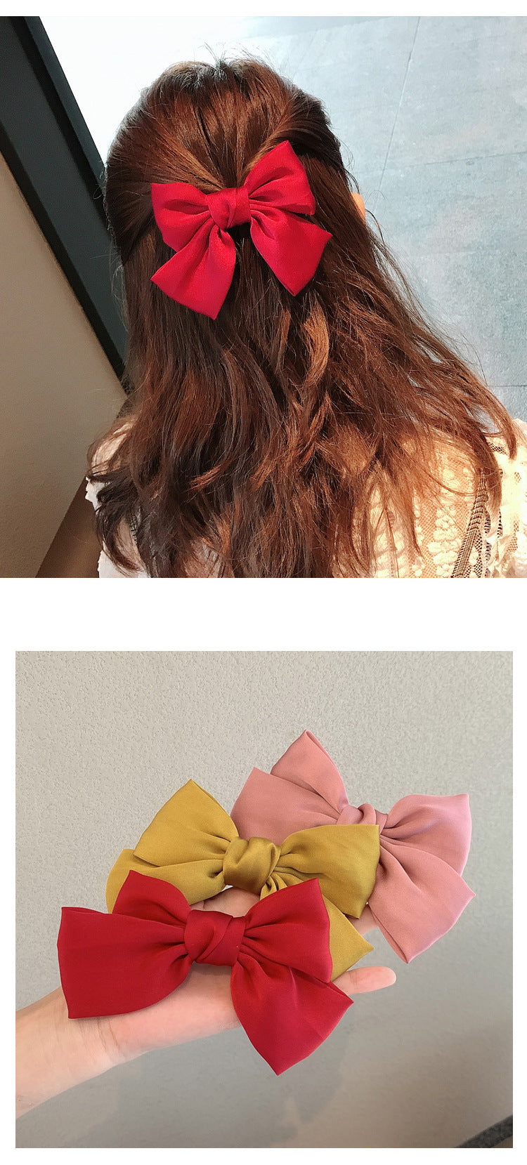korean princess bow hairpin retro top clip back head clip hairpin