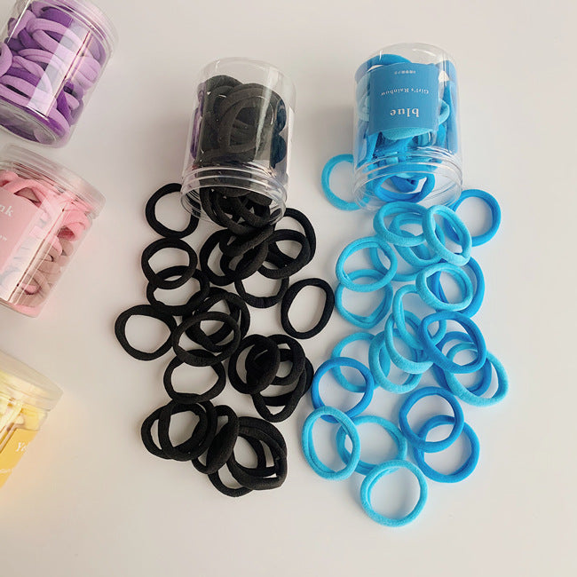 korean simple gradient boxed plush towel circle box of seamless hair ring set