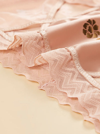 4 Pieces Summer Women Flower Lace  Underwear