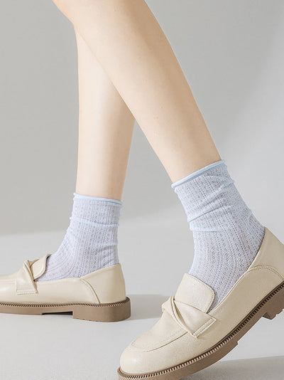 6 Pairs Women Summer Casual Pure Color Socks