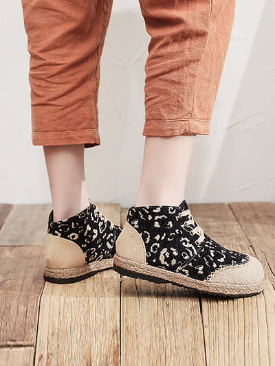 Women Ethnic Print Linen Cotton Shoes
