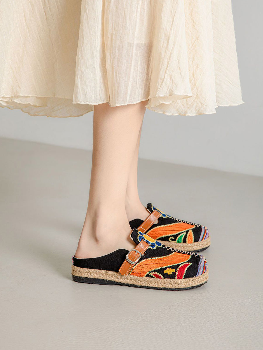 Women Ethnic Summer Embroidery Cloth Shoes