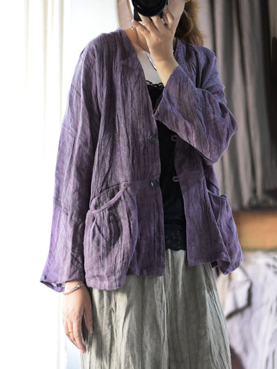 Women Artsy Solid Button Pocket Irregular Fold T-shirt