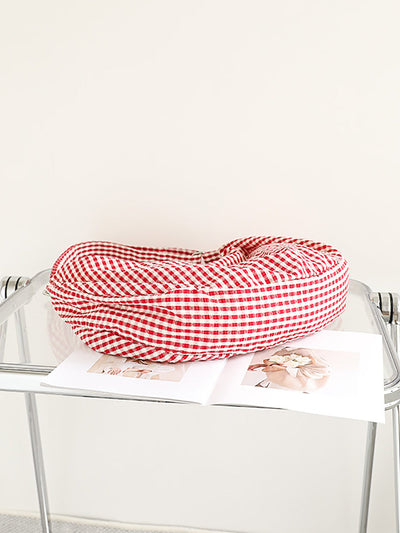 Women Casual Plaid Canvas Dumpling Shoulder Bag