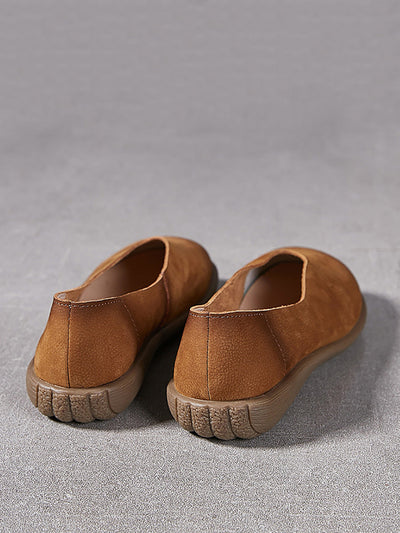 Women Summer Soft Genuine Leather Flat Shoes