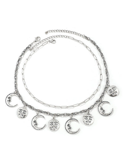 Chains Double Layered Geometric Solid Color Necklaces Accessories