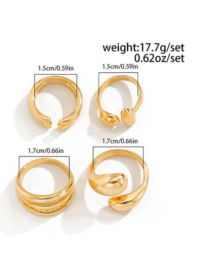 Geometric Solid Color Rings Accessories