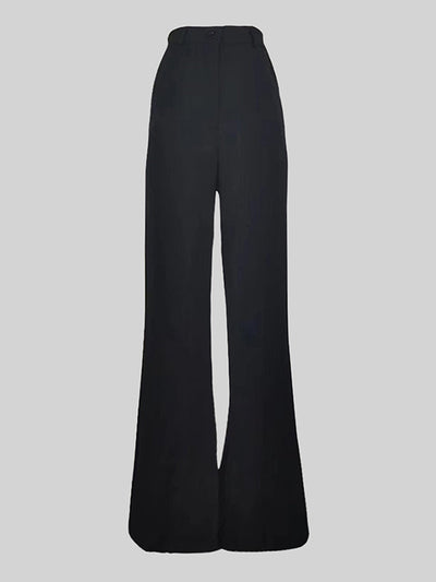 Loose Wide Leg High-Waisted Solid Color Pants Trousers