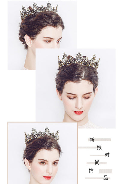 baroque color diamond alloy  bride retro round crown