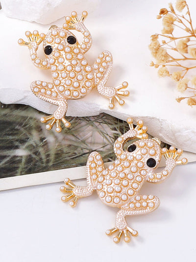 Animal Shape Rhinestone Shiny Earrings Accessories