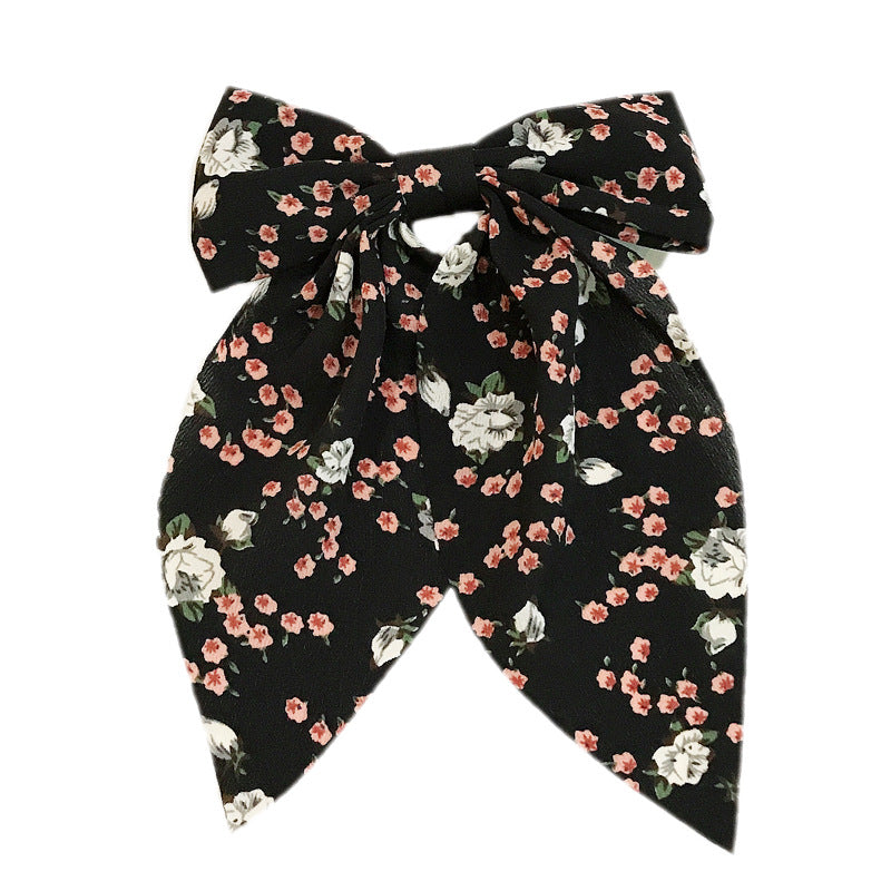 new korean  floral bow hairpin