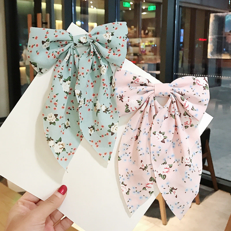 new korean  floral bow hairpin
