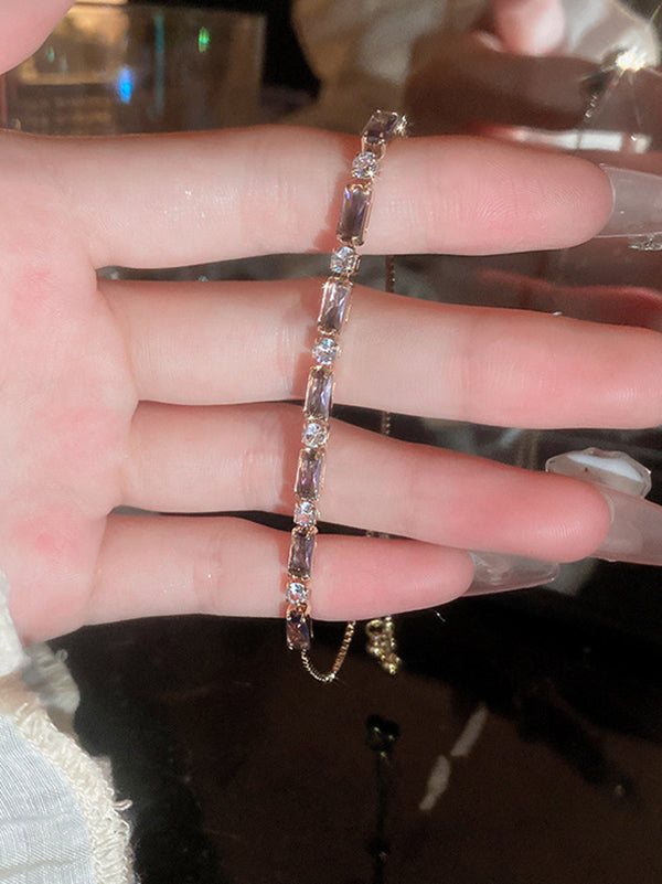 Adjustable Geometric Rhine Stones Shiny Bracelet Accessories