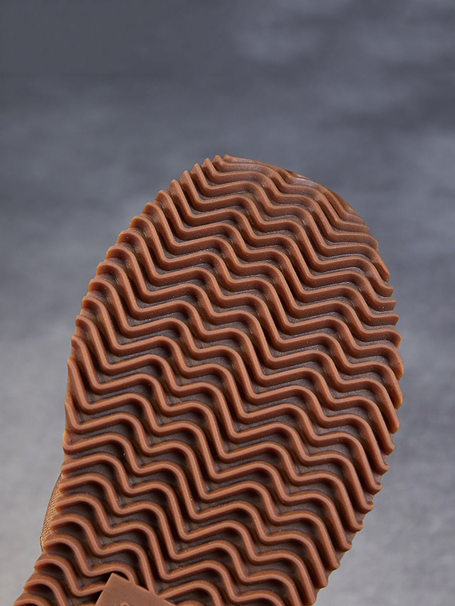 Women Summer Retro Solid Leather Platform Shoes